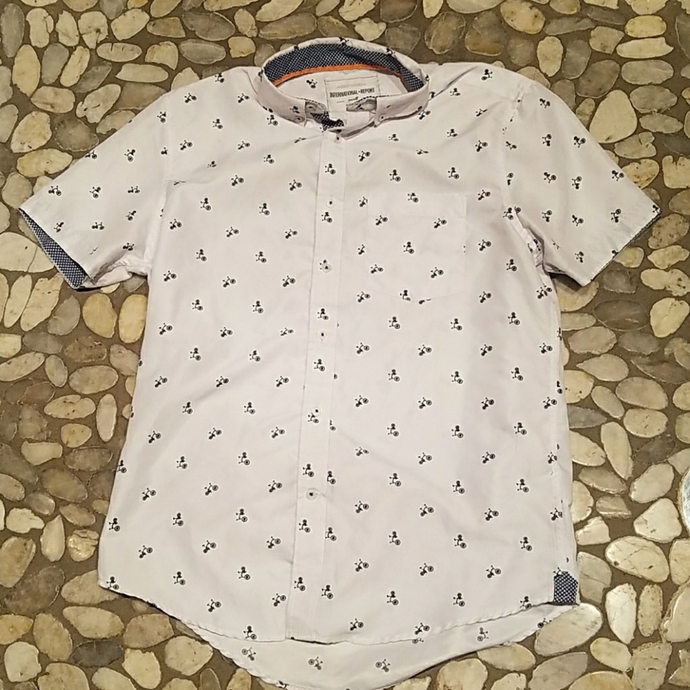 International Report Bicycle Button Up Polo Small